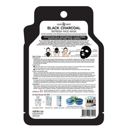 10p-Black Charcoal purifying Face Mask Pack Sheet