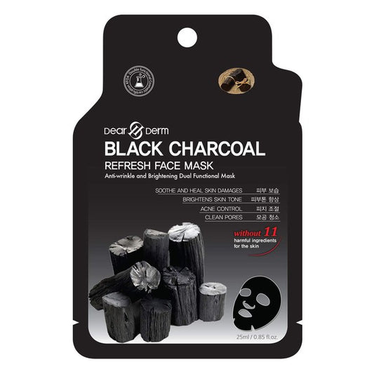 10p-Black Charcoal purifying Face Mask Pack Sheet