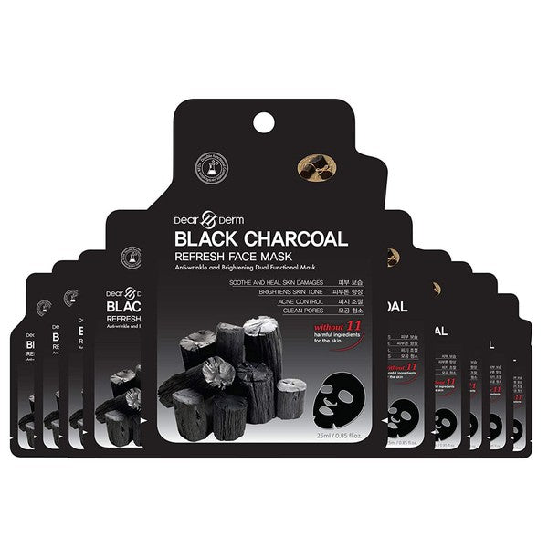 10p-Black Charcoal purifying Face Mask Pack Sheet