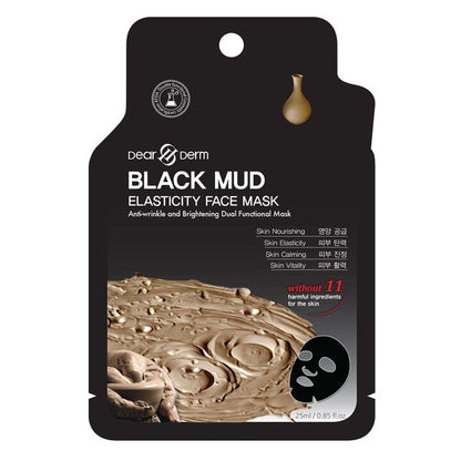 10p-Black Mud Firming Face Mask Pack Sheet