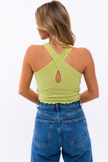 Criss Cross Halter Crop Top LE LIS