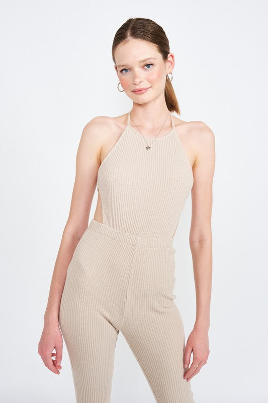 Backless Halter Neck Jumpsuit