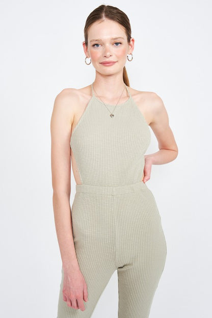 Backless Halter Neck Jumpsuit