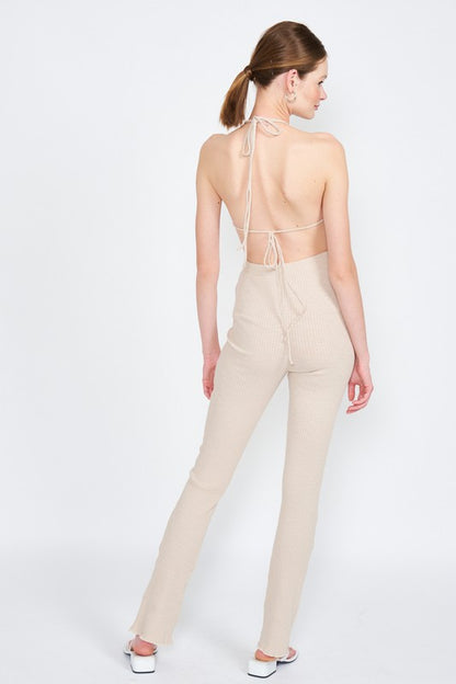 Backless Halter Neck Jumpsuit