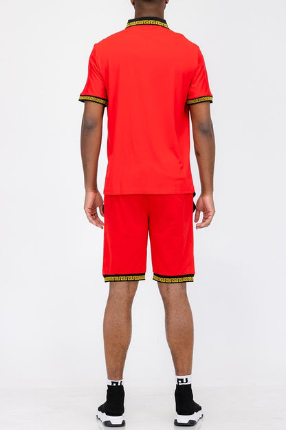 Men's Lion Head Polo Shirt and Short Set WEIV