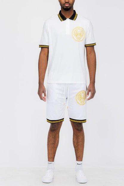 Men's Lion Head Polo Shirt and Short Set WEIV