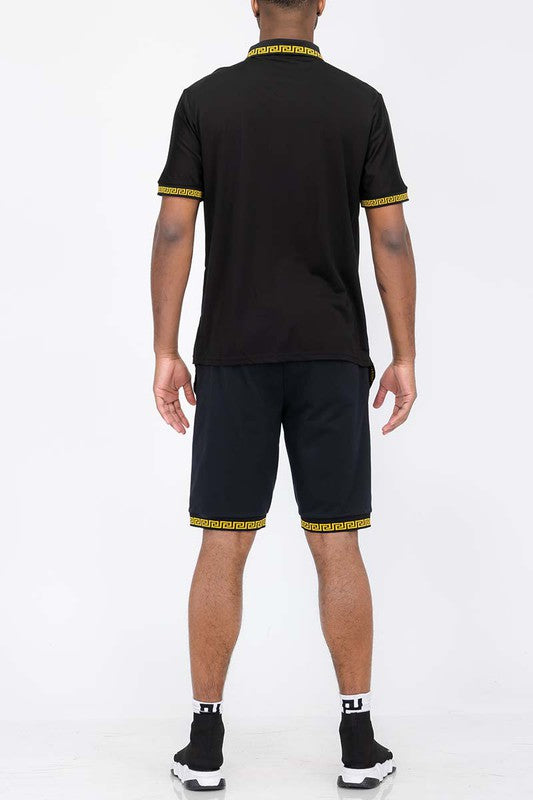 Men's Lion Head Polo Shirt and Short Set WEIV