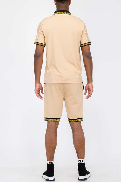 Men's Lion Head Polo Shirt and Short Set WEIV