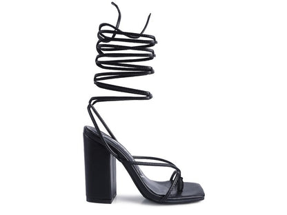 Lace up Block Heel Sandal