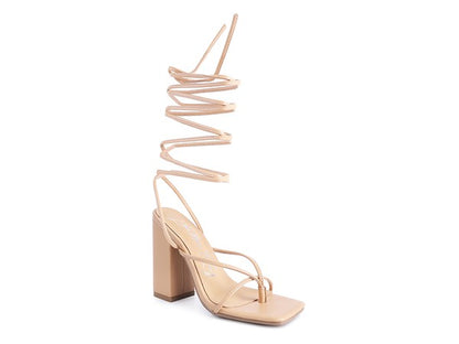 Lace up Block Heel Sandal