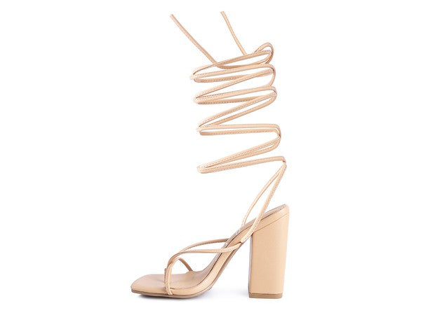 Lace up Block Heel Sandal