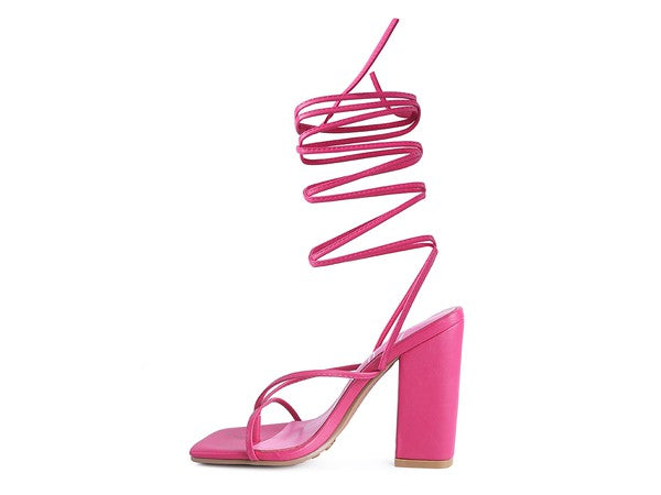 Lace up Block Heel Sandal