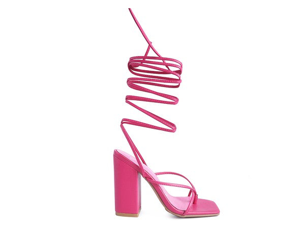 Lace up Block Heel Sandal