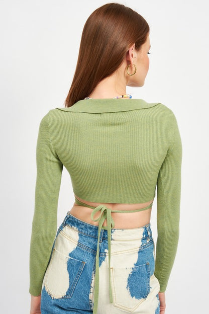 LONG SLEEVE CROPPED TOP