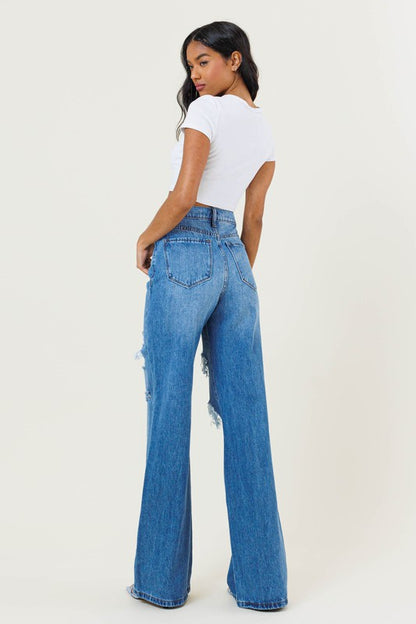 High Waisted Wide Leg Jeans Vibrant M.i.U