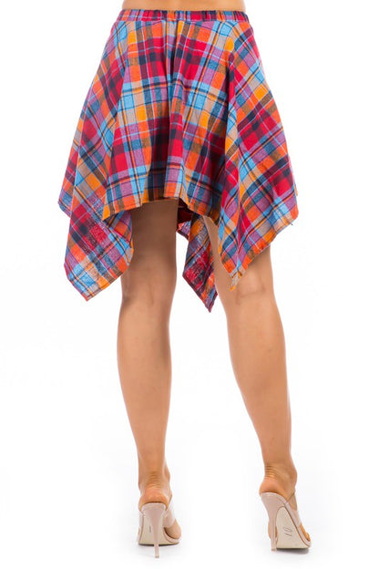 Plaid Shirt Wrap Skirt