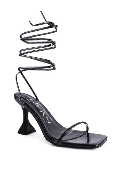 Biten Berry Spool Heeled Lace Up Sandal