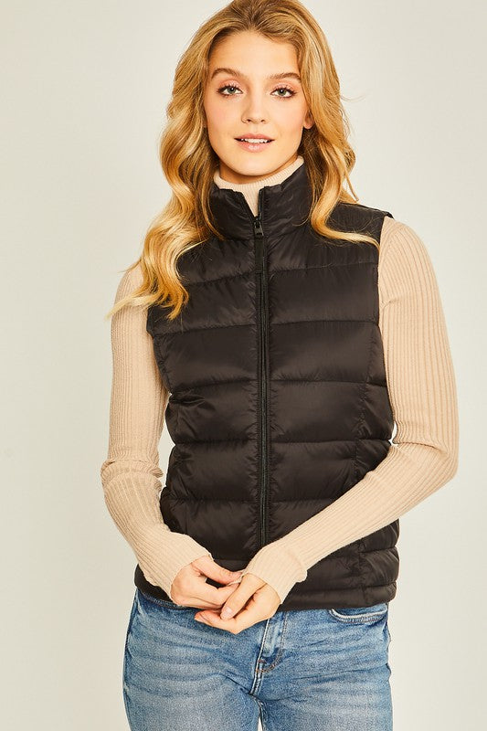 High Neck Padded Puffer Vest