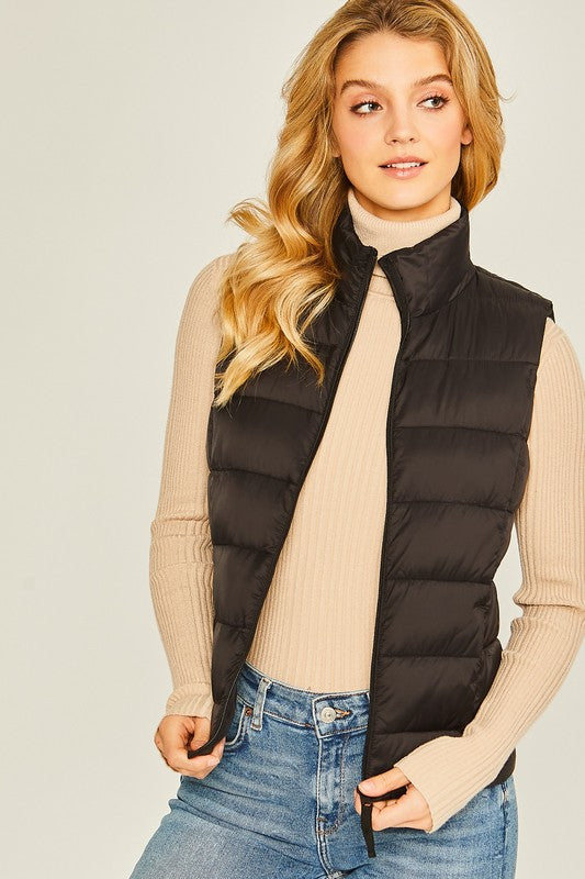 High Neck Padded Puffer Vest