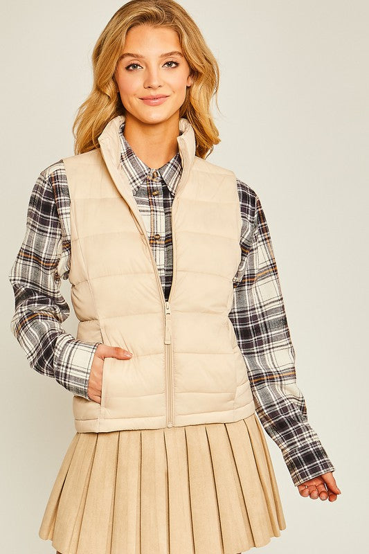 High Neck Padded Puffer Vest