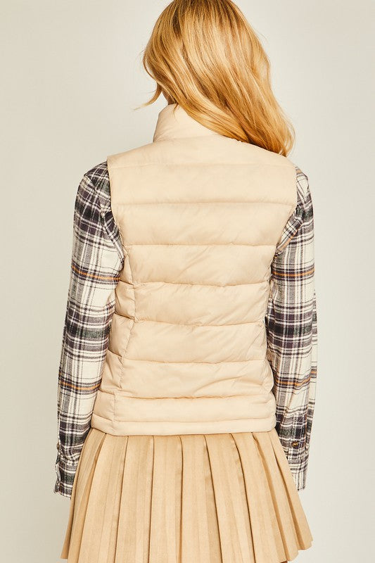 High Neck Padded Puffer Vest