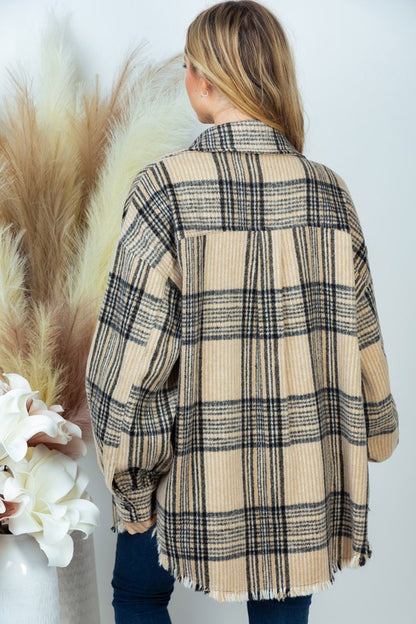 Gem Plus+ Long Sleeve Plaid Woven Jacket