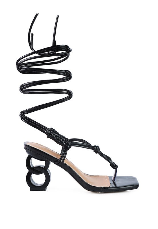 Cassino Thong Lace Up Chain Heel Sandal Rag Company