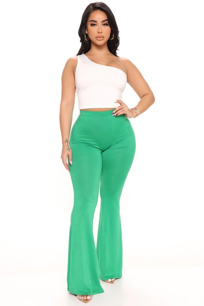 Solid Regular Bell Bottom Pants