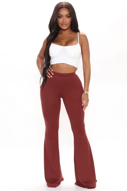 Solid Regular Bell Bottom Pants