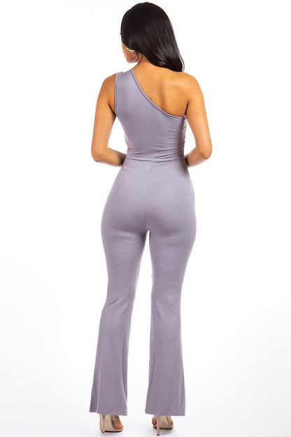 Zip-up Wide Leg Jumpsuit