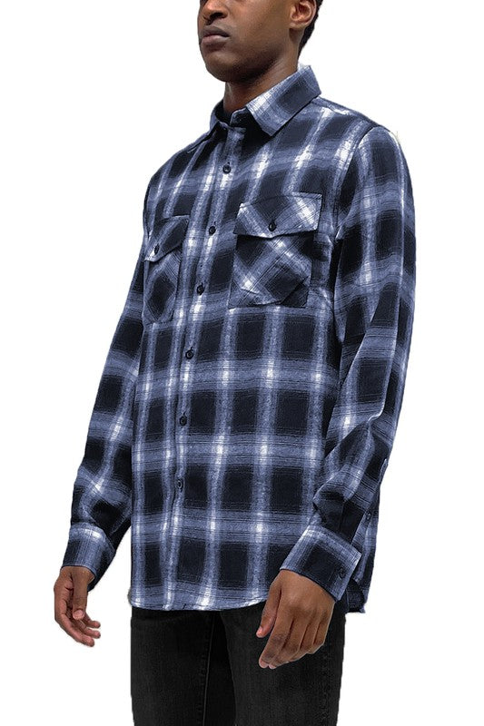 Plaid Checkered Long Sleeve Men's Shirt