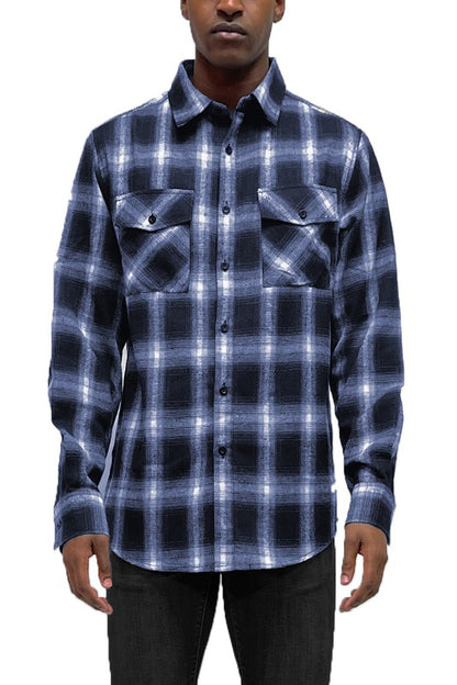 Plaid Checkered Long Sleeve Men's Shirt