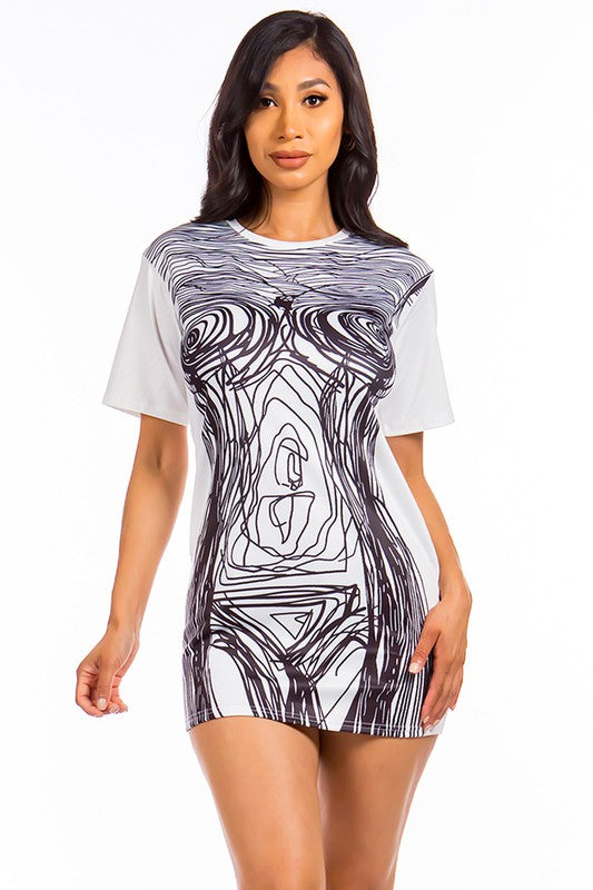 Body Print T-Shirt Dress