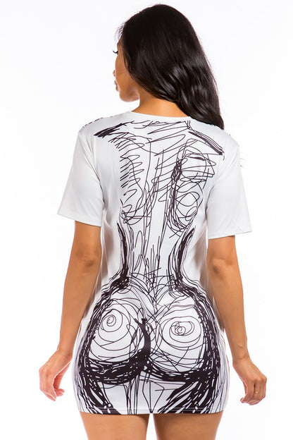 Body Print T-Shirt Dress