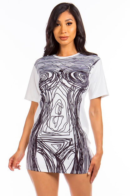 Body Print T-Shirt Dress