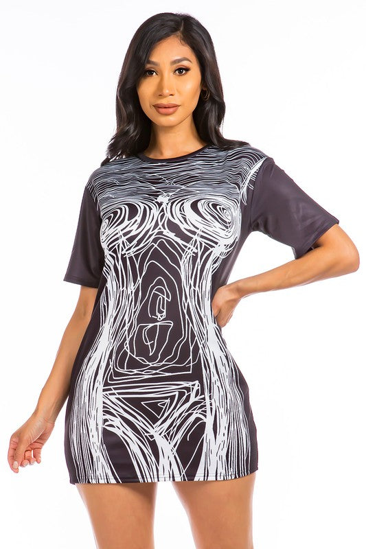 Body Print T-shirt Dress