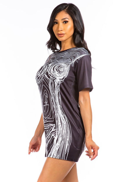 Body Print T-shirt Dress