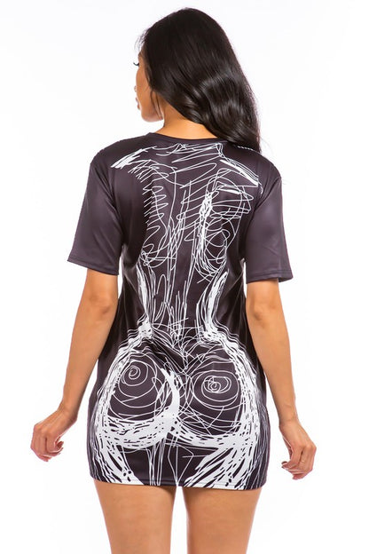 Body Print T-shirt Dress