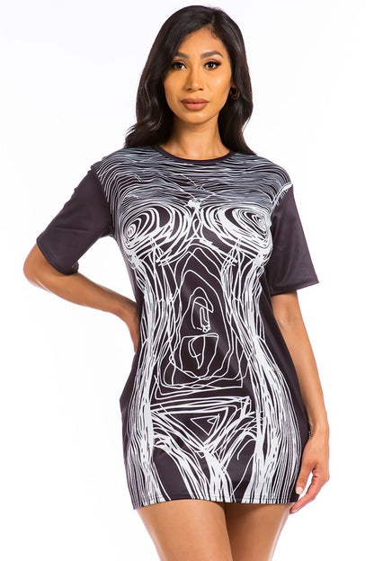 Body Print T-shirt Dress