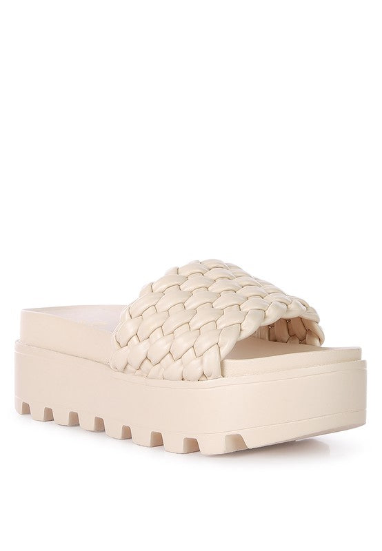 Sundae Platform Slides With Woven Strap