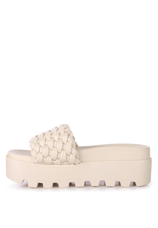 Sundae Platform Slides With Woven Strap