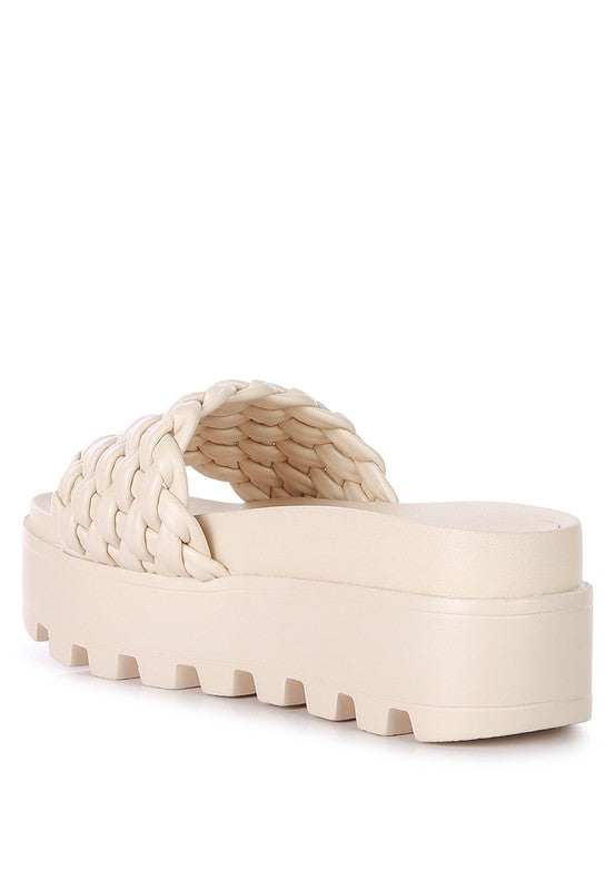 Sundae Platform Slides With Woven Strap