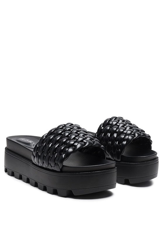 Sundae Platform Slides With Woven Strap