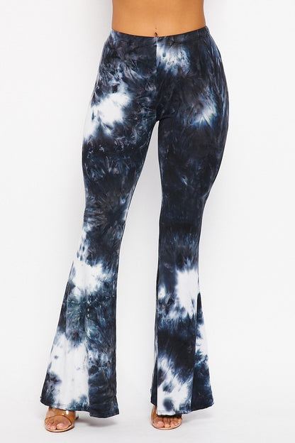 Tie Dye Print Bell Bottom Pants