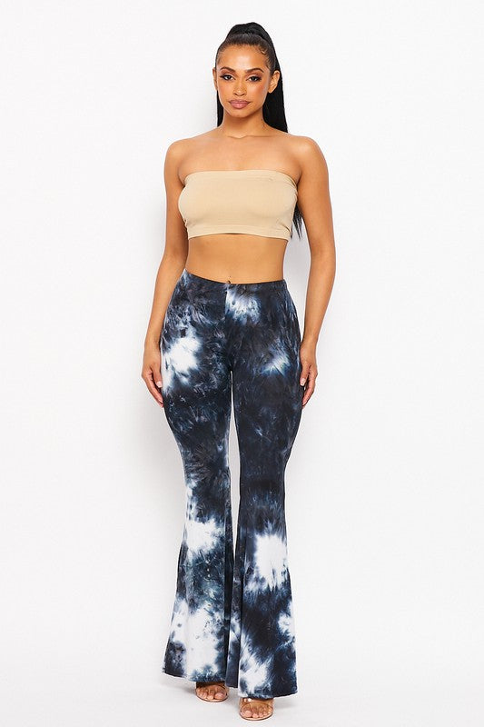 Tie Dye Print Bell Bottom Pants