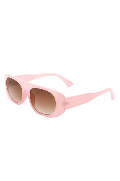 Rectangle Retro Oval Fashion Flat Top Sunglasses