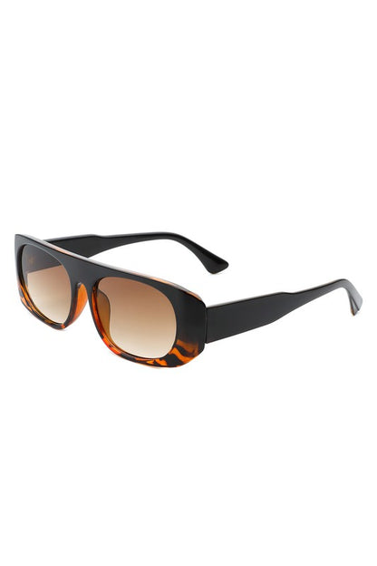 Rectangle Retro Oval Fashion Flat Top Sunglasses