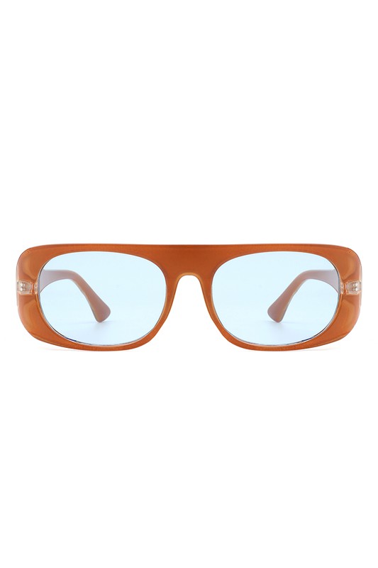 Rectangle Retro Oval Fashion Flat Top Sunglasses