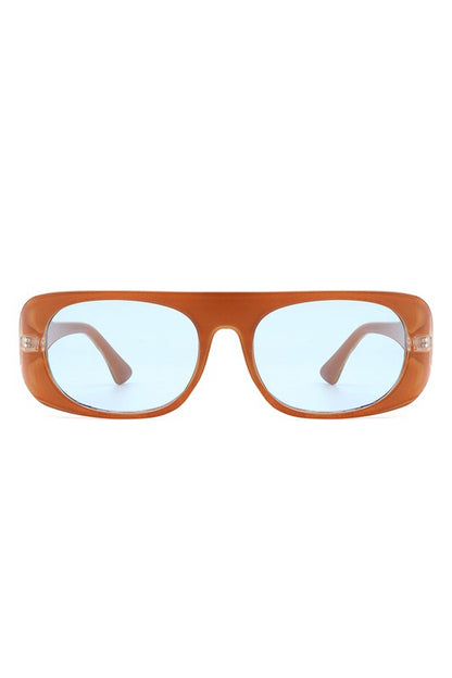 Rectangle Retro Oval Fashion Flat Top Sunglasses