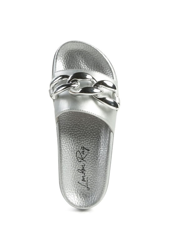 ISHTAR METALLIC CHAIN METAL SLIDE FLATS